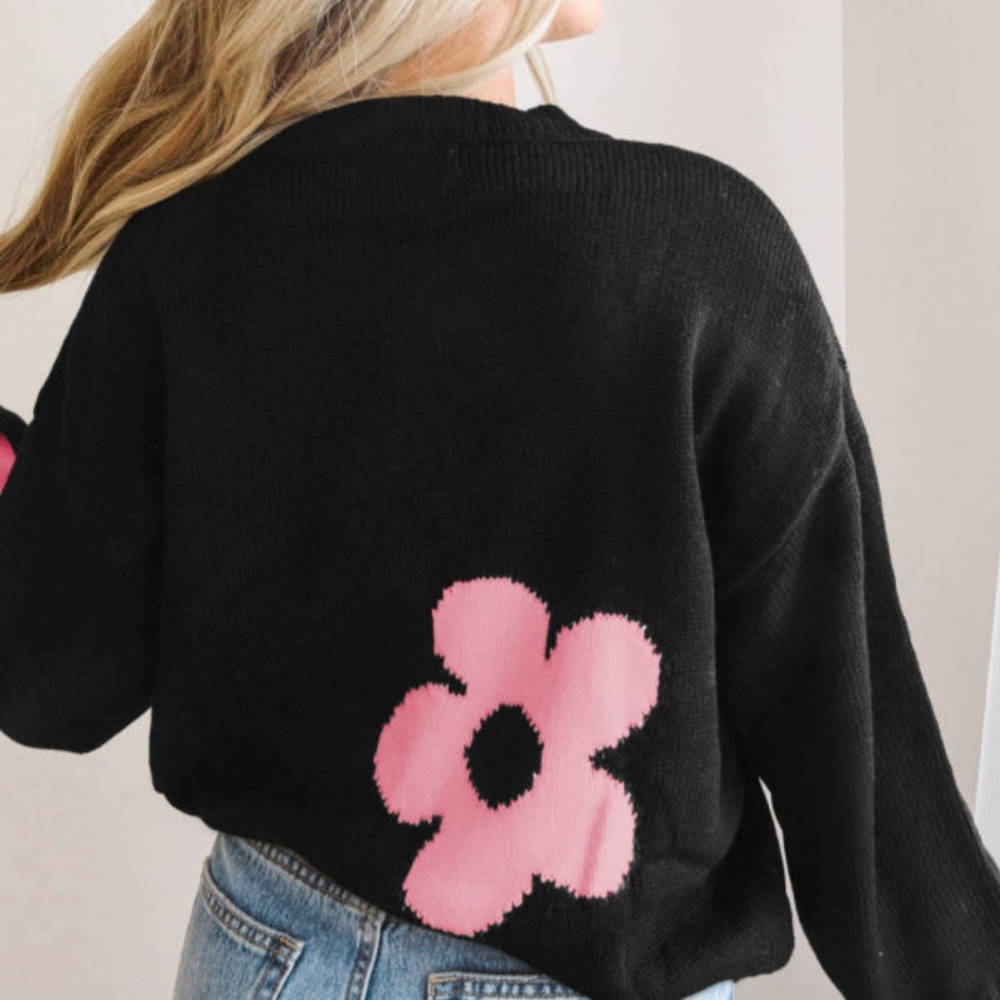 π New Sweater With Flower Detail - Picture 3 of 4